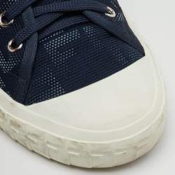 Fendi Navy Blue FF Canvas Lace Up Sneakers Size 42