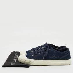 Fendi Navy Blue FF Canvas Lace Up Sneakers Size 42