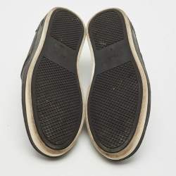 Fendi Black Zucca Coated Canvas and Leather Slip On Sneakers Size 42