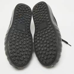 Fendi Black Zucca Fabric and Leather Low Top Sneakers Size 40