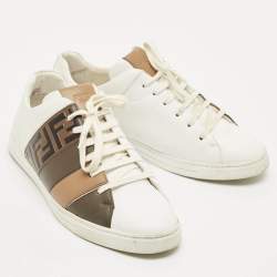 Pre Owned Fendi Multicolor Leather Forever Fendi Reloaded Sneakers Size 42