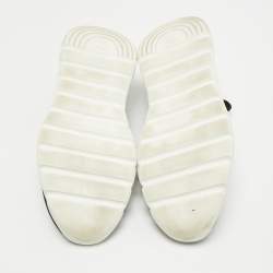 Pre Owned Fendi Black/White Neopene and Knit Fabric Low Top Sneakers Size 44