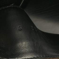 Pre Owned Fendi Brown/Black Zucca Canvas Cross Strap Flat Slides Size 43