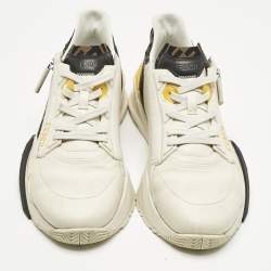 Pre Owned Fendi Multicolor Fabric and Leather Flow Lace Up Sneakers Size 42