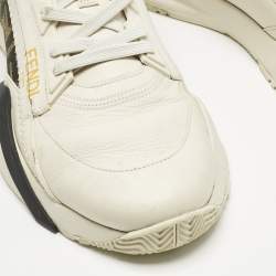 Pre Owned Fendi Multicolor Fabric and Leather Flow Lace Up Sneakers Size 42