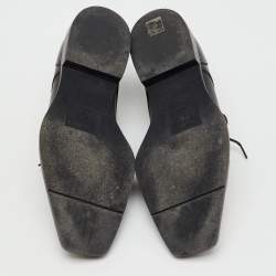 Pre Owned Fendi Black Leather FF Karligraphy Lace Up Derby Size 41