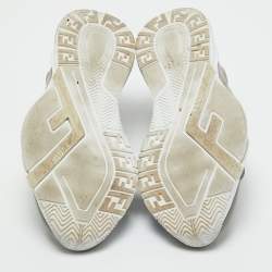 Pre Owned Fendi Multicolor Fabric and Leather Flow Low Top Sneakers Size 42