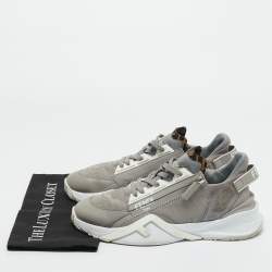 Pre Owned Fendi Multicolor Fabric and Leather Flow Low Top Sneakers Size 42