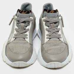 Pre Owned Fendi Multicolor Fabric and Leather Flow Low Top Sneakers Size 42