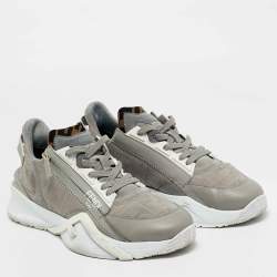 Pre Owned Fendi Multicolor Fabric and Leather Flow Low Top Sneakers Size 42