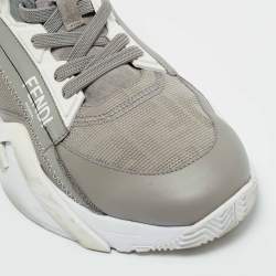 Pre Owned Fendi Multicolor Fabric and Leather Flow Low Top Sneakers Size 42