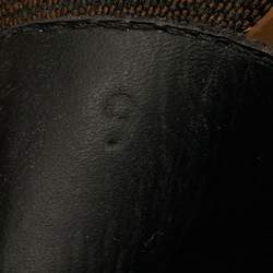 Pre Owned Fendi Brown/Black Canvas and Elastic Flat Sandals Size 43