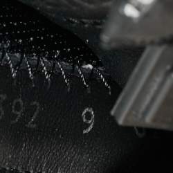 Pre Owned Fendi Black/Grey Zucca Canvas Fabric and Leather Flow Sneakers Size 43