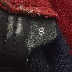 مملوكة مسبقًا Fendi Size 42 Blue Knit Fabric and Suede FF Sock High Top Sneakers 