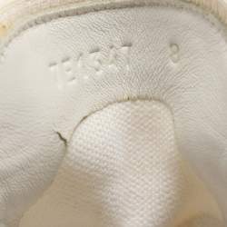 مملوكة مسبقًا حذاء رياضي فندي قماش أبيض FF بحياكة منخفضة مقاس 42