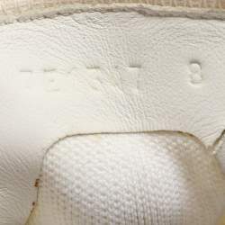 مملوكة مسبقًا حذاء رياضي فندي قماش أبيض FF بحياكة منخفضة مقاس 42