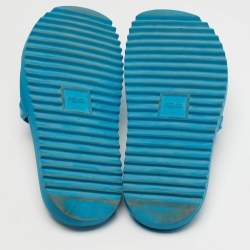 Pre Owned Fendi Size 43 Blue Rubber Flat Slides 