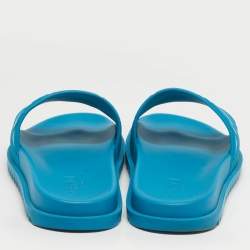 Pre Owned Fendi Size 43 Blue Rubber Flat Slides 