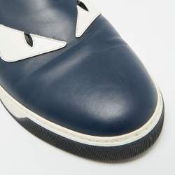 مملوكة مسبقًا حذاء رياضي  فندي مونستر أي سويدي وجلد أسود/أزرق كحلي سليب أون مقاس 44