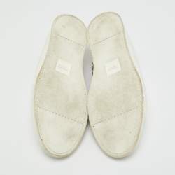 Pre Owned Fendi FF Size 41 White Leather FF Crisscross Strap Slip On Sneakers