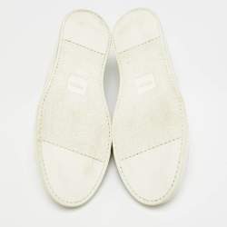 Pre Owned Fendi forever fendi Size 44 White Leather Reloaded Low Top Sneakers