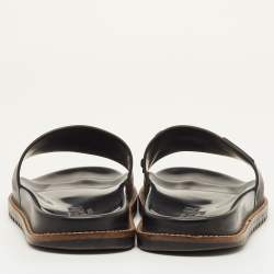 مملوكة مسبقًا Fendi Size 41 Black Rubber Logo Flat Slide Sandals