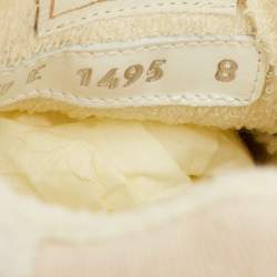 Pre Owned Fendi Match Size 42 Blue Denim/Cream Lace Up Sneakers