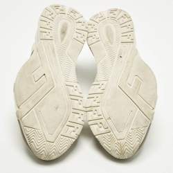 Pre Owned حذاء رياضي فندي فلو شبك وجلد شامواه أبيض مقاس 41