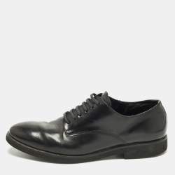 Pre Owned Fendi Size 41 Black Leather Lace Up Derby Shoes