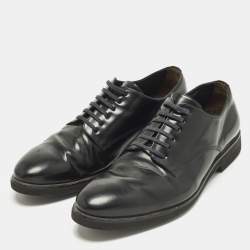 Pre Owned Fendi Size 41 Black Leather Lace Up Derby Shoes