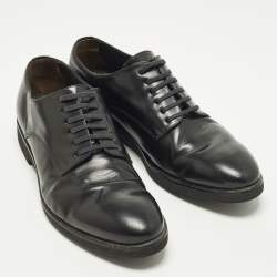 Pre Owned Fendi Size 41 Black Leather Lace Up Derby Shoes