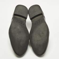Pre Owned Fendi Size 41 Black Leather Lace Up Derby Shoes