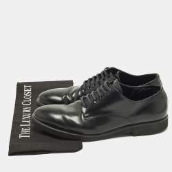 Pre Owned Fendi Size 41 Black Leather Lace Up Derby Shoes