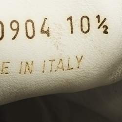 Pre Owned Fendi Monster Eyes Size 44.5 Black/Grey Leather and Suede Slip On Sneakers