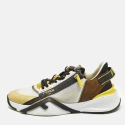 Pre Owned حذاء رياضي فندي فلو شَبك ومدبوغ مُتعدد الألوان مقاس 44