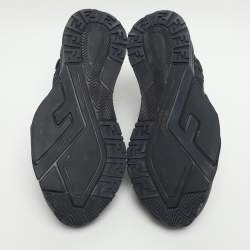 Pre Owned Fendi Flow Size 44 Blue Leather Mesh Low Top Sneakers