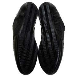 Fendi Black Zucca Canvas and Leather Trim Lace Up Sneakers Size 40