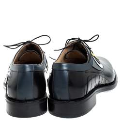 Fendi Black Leather Slick Eyes Oxfords Size 43