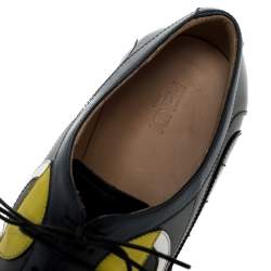 Fendi Black Leather Slick Eyes Oxfords Size 43