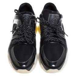 Fendi Black Leather, Mesh And Rubber Runway Chunky Sneakers Size 40