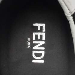 Fendi Black Leather Metal Stitch Slip On Sneakers Size 41