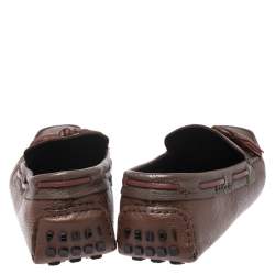 Fendi Brown/Maroon Leather Tassel Loafers Size 45