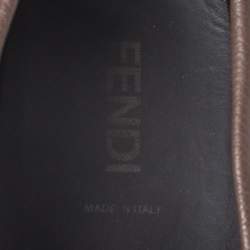 Fendi Brown/Maroon Leather Tassel Loafers Size 45