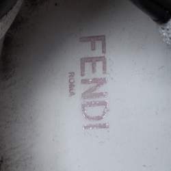 Pre Owned Fendi White Leather And FF Logo Lace Up Low Top Sneaker Size 40
