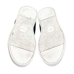 Pre Owned Fendi Blue/Off White Knitted Fabric Sock Sneakers Size 44