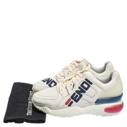 Fendi White Leather And Rubber Fendi-Fila Mania Logo Low Top Sneakers Size 42