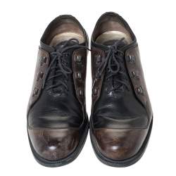 Fendi Black/Brown Leather Oxfords Size 43
