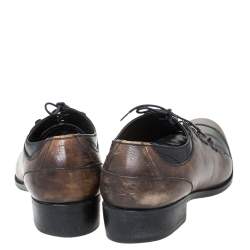 Fendi Black/Brown Leather Oxfords Size 43
