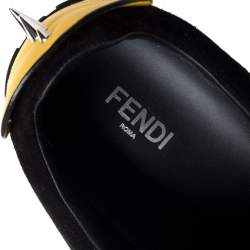 Fendi Black Leather Bag Bugs Spiked Low Top Sneakers Size 43