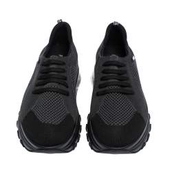 Pre Owned Fendi Black Mesh Lace Slip On Sneakers Size 44